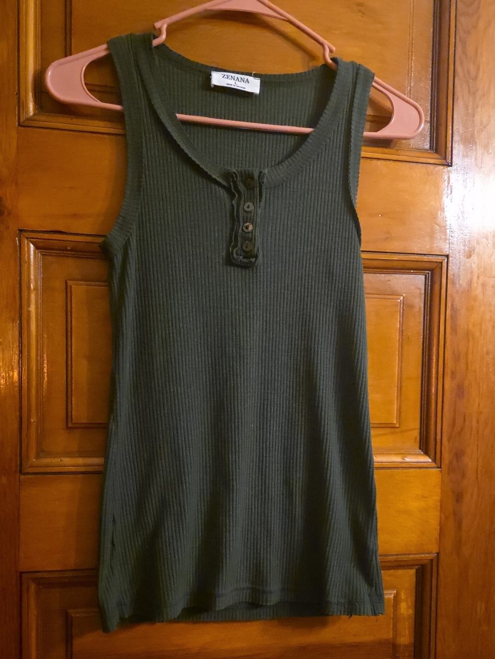 Zenana Forest Green Ribbed Tank
